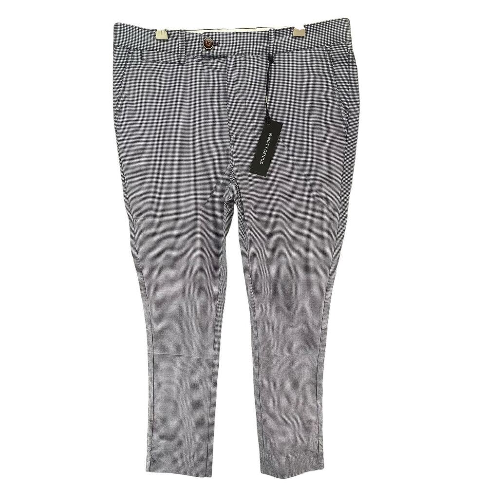 Nifty Genius Chino Pants Mens‎ 34 Blue White Gingham Preppy Trousers Lightweight